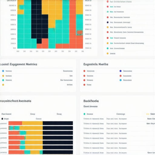 Dashboard illustrating local SEO metrics, engagement, and backlinks
