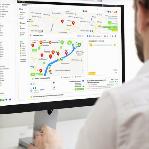SEO expert analyzing local search rankings on computer