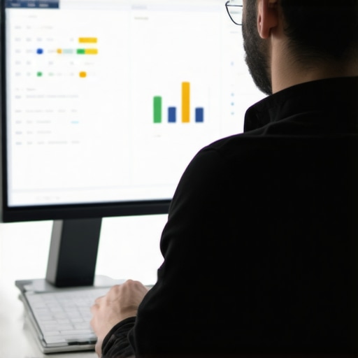 Expert analyzing local SEO data on a screen.