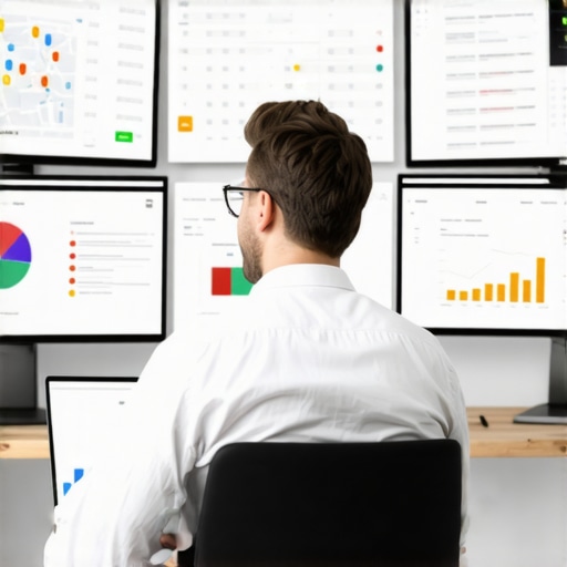 SEO Analytics for Local Rankings Person working on local SEO analytics with maps and charts