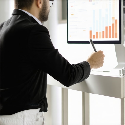 SEO expert reviewing local search ranking data with charts