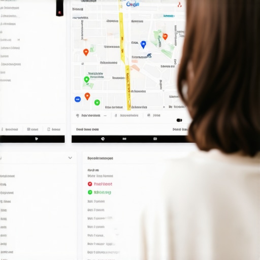 Expert reviewing Google My Business profile on computer screen for better rankings.