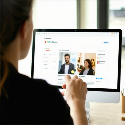 Business owner editing GMB profile on a laptop, reflecting profile optimization process.