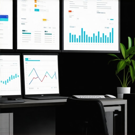 Monitors and dashboards of local SEO ranking tools on a computer screen