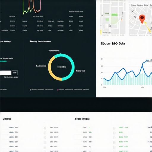Screenshot of local SEO analytics dashboard with maps ranking data