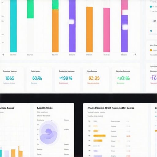 A digital dashboard showing local SEO metrics and analytics for map rankings.