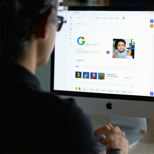 Business owner editing Google My Business profile on desktop computer