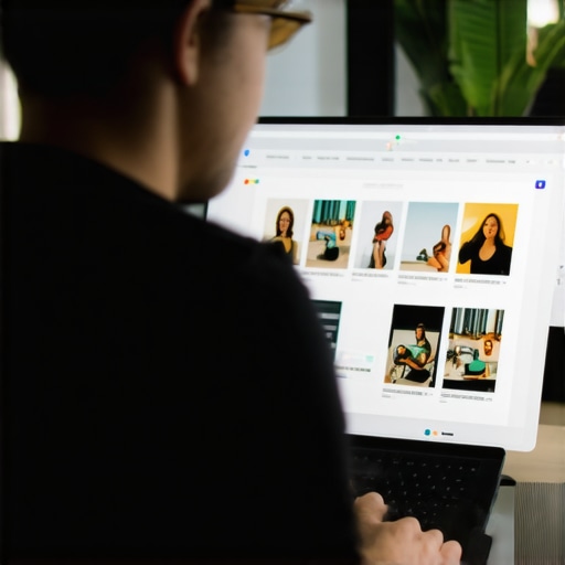 Business owner updating GMB profile with recent photos and reviews.