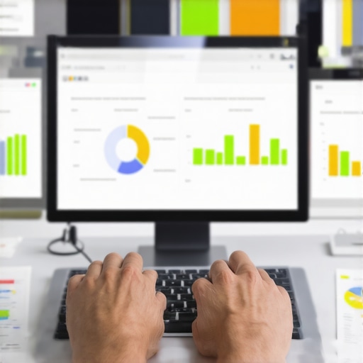 A professional analyzing local search data on a computer screen with SEO tools.