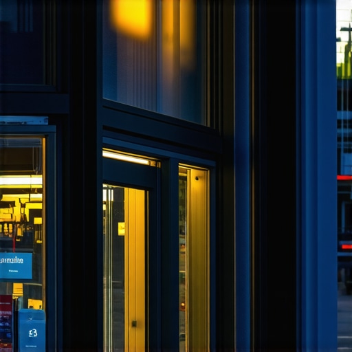 A well-lit storefront photo taken during sunset showing the business facade and entrance.