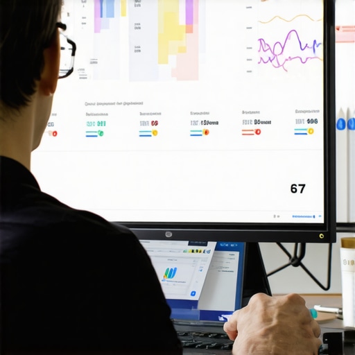 A person reviewing local SEO analytics and rankings on a computer for map pack maintenance.