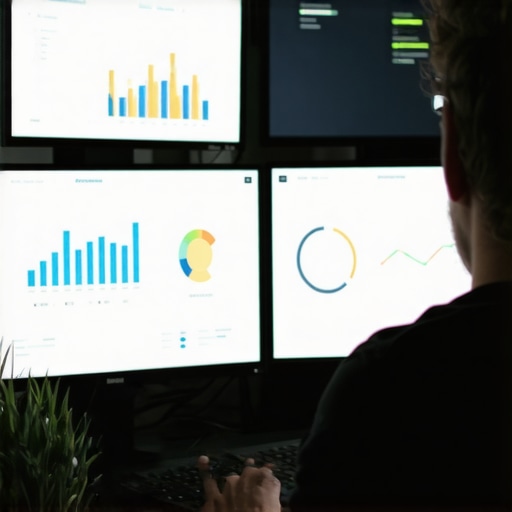 Digital marketer analyzing local SEO performance with specialized tools